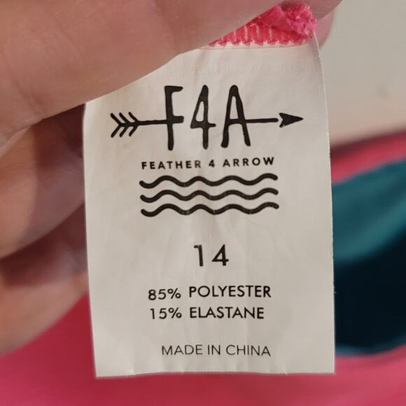 F4A Feather 4 Arrow Venice Ribbed One Piece Cut Out Swimsuit Pink 14 - Picture 3 of 5